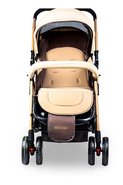 molody – Foldable Baby Stroller with Storage Basket – Khaki