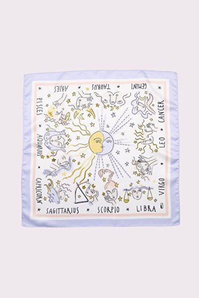 NOTHING Zodiac Patterned Satin Scarf