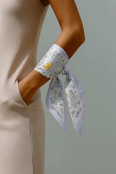 NOTHING Zodiac Patterned Satin Scarf