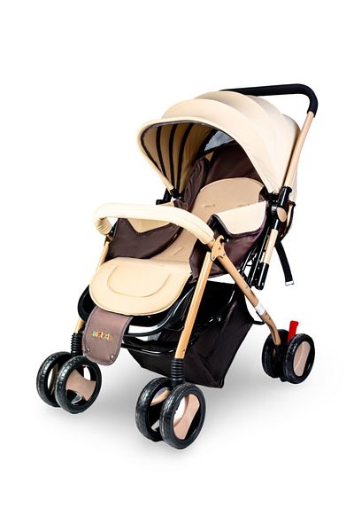 molody – Foldable Baby Stroller with Storage Basket – Khaki