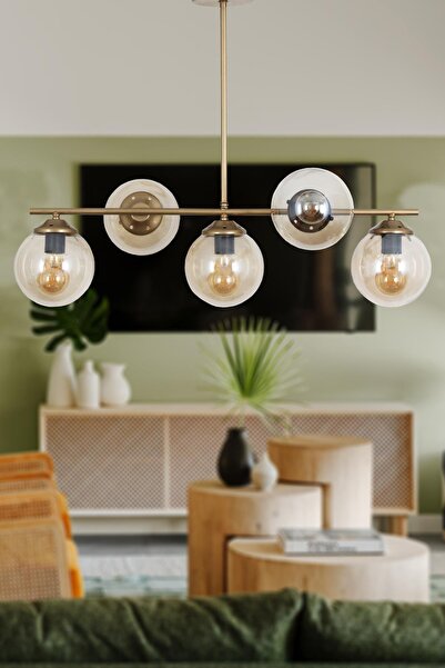 Taşcan Aydınlatma Moden 5 Li Eskitme Avize-Bal Camlı Dekoratif Tasarım Yatak ...