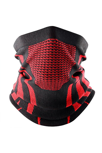 Choice غطاء رأس/قناع شتوي أحمر لتدفئة الرقبة، مقاس حر، قناع وجه مقاوم للرياح ...