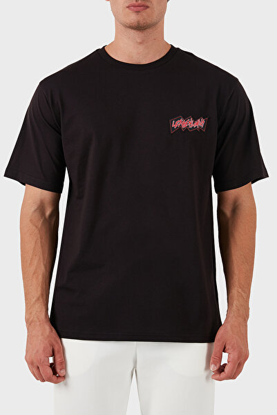 LES BENJAMINS Βαμβακερό λογότυπο Oversize Fit Crew T-shirt Ανδρικό T SHIRT LB24FWEAPMUTS