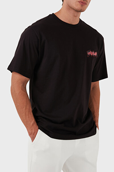 LES BENJAMINS Βαμβακερό λογότυπο Oversize Fit Crew T-shirt Ανδρικό T SHIRT LB24FWEAPMUTS