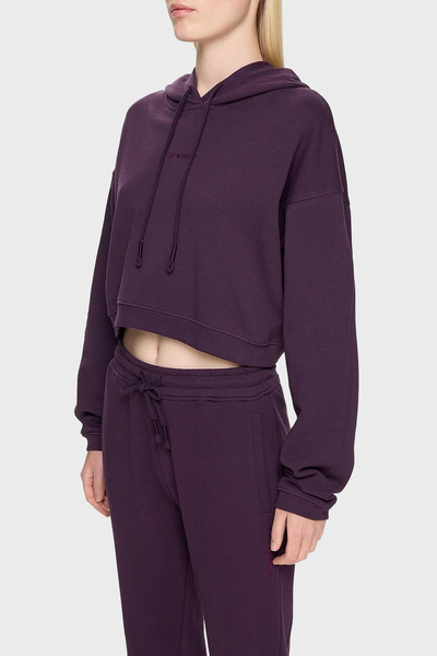 LES BENJAMINS Бавовняний кроп-топ з капюшоном SWEAT LB24FWESSFUHD