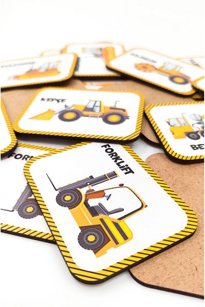 kutuTR Wooden Intelligence Card Matching Game 16 Pieces Business Machines