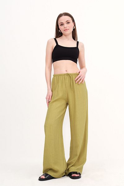 Addax Wide Leg Trousers with Tied Waistband Pn10450