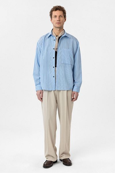 Antioch Blue Relax Fit Striped Men's Shirt
