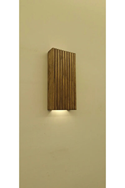 ÇınarWoods Ahşap Dekoratif Ledli Pilli Aplik Duvar Balkon Antre Aksesuarı Otel Cafe Villa Bohem Rustik Dekor