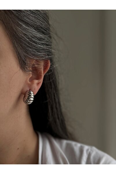 Owentis Steel Silver Vintage Model Bold Loosa Earrings -Not Tarnish-