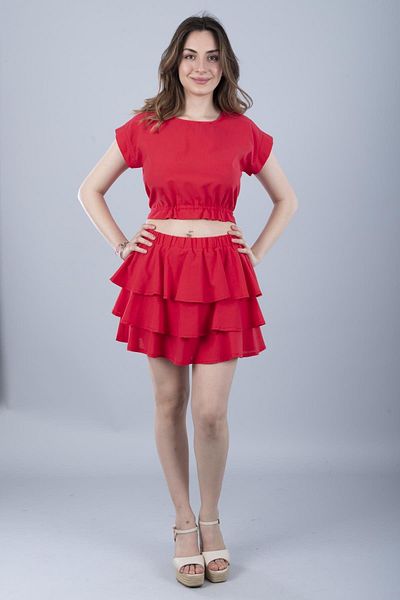 Bonitas Beachwear Cotton Skirt Red