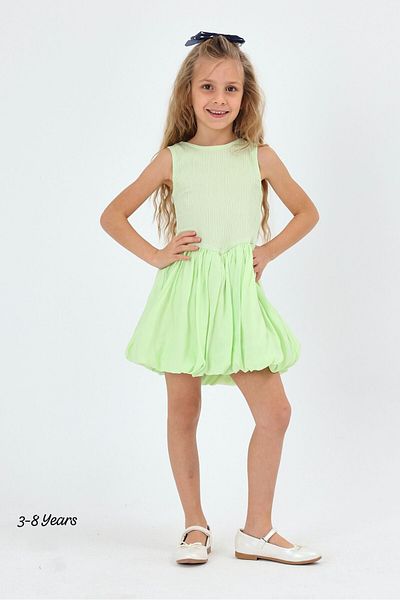 Çikoby Girl's Balloon Skirt Suspender Dress