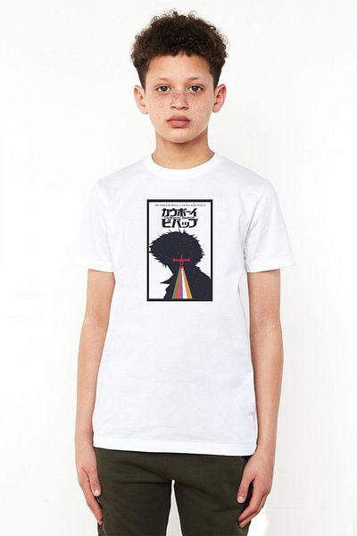 Tshirthane Σας συναντάμε στο Space Cowboys Μινιμαλιστική αφίσα Anime Λευκό μπλουζάκι για παιδιά