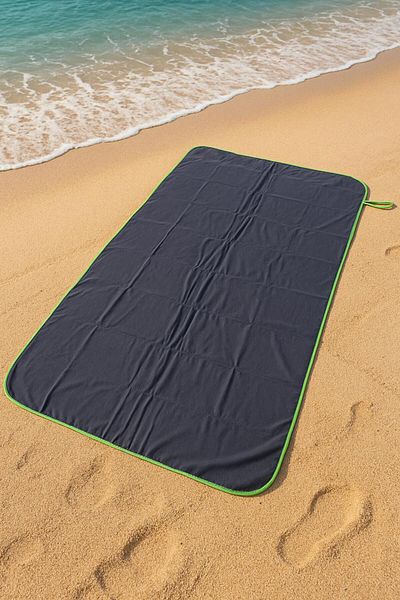 podyum baskı Quick Dry Men's Sea (Vivid Blue- Parlament Blue) Microfiber Towel - L Size Gray 80X130 cm