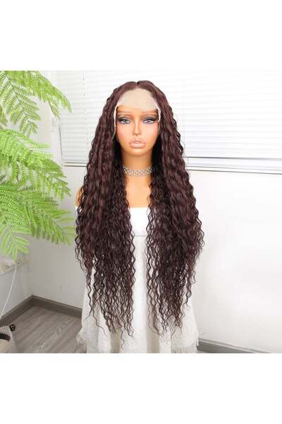 BilfolD شعر مستعار أفرو ويفي من ألياف الشوكولاتة البنية سين تول