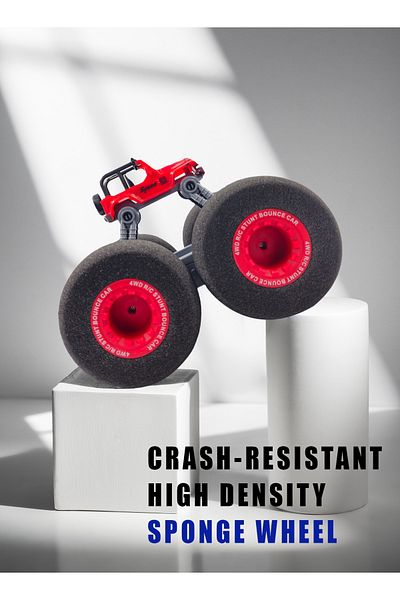 JUNLIDA RC Stunt Car with Soft Sponge Wheels 360 Rotation, Rechargeable, High-Speed Flip RC Vehicle