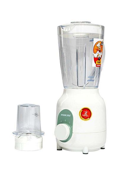 Nikai 300-350 Watts Blender, With 1.5 Liter Plastic Jar And One Grinder Jar, Overheat Protection, 2 Speed