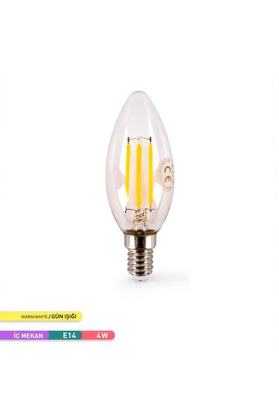 ACK 4w Rustik Buji Led Ampul 3000k E14 -aa36-00410
