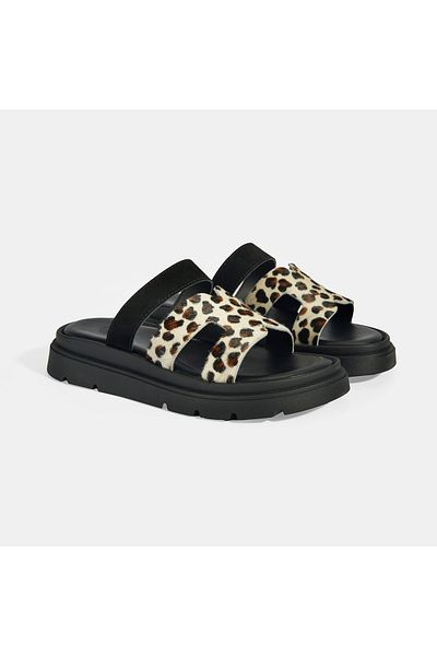 Desa Women's Leopard Suede Slippers