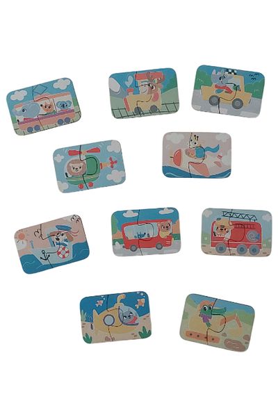 Fizello Vehicles Vehicles / 20 Piece Puzzle Jigsaw Puzzle Wooden Matching Set