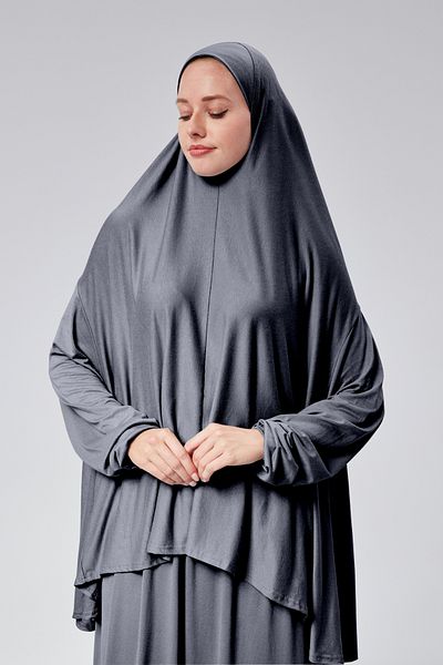 Sonbaharmoda Φόρεμα προσευχής - δύο τεμάχια, οργανικό βαμβάκι, ελαστικό μανίκι, αντιολισθητική φούστα, χτενισμένο βαμβακερό μουσουλμανικό