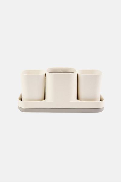 NANETTE LEPORE Toothbrush Holder, Beige