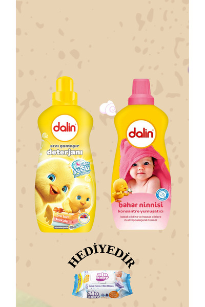 Dalin Çamaşır Deterjanı 1500 ml Konsantre Yumuşatıcı 1200 ml Bahar Ninnisi