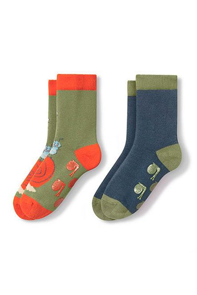 Tchibo Kids Boy 2 Pairs Textured Socks, Olive