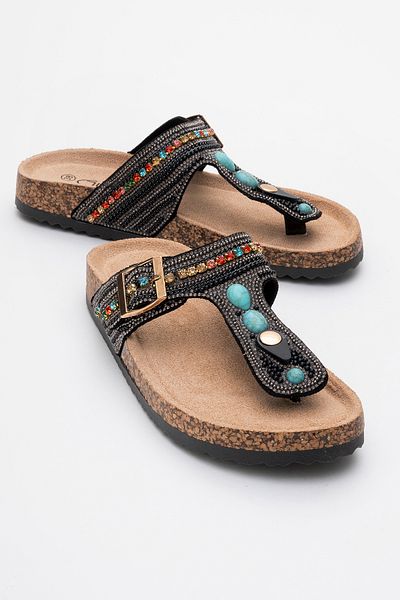 Ataköy Ayakkabı Women's Stone Flip Flops