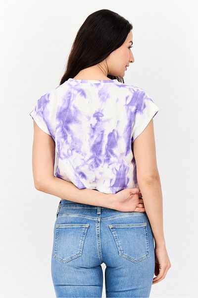 DeFacto Women Regular Fit Tie Dye Print T-shirt, Multicolor