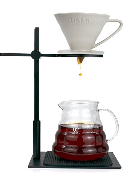 MIBRU V60 Pour Over Coffee Maker – Elegant Manual Brewing Set for Rich Flavor Set of 4