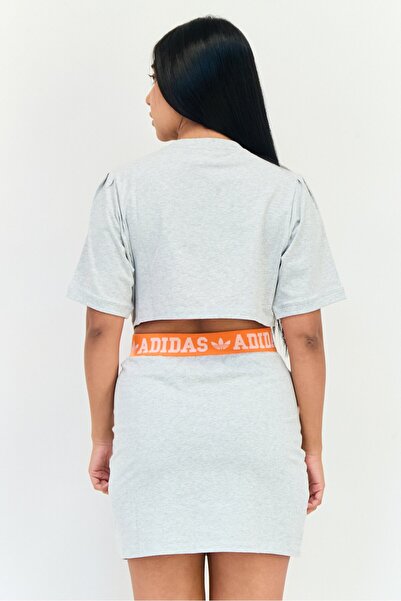 adidas Women Sportswear Fit Embroidered Logo Outdoor Dress, Grey