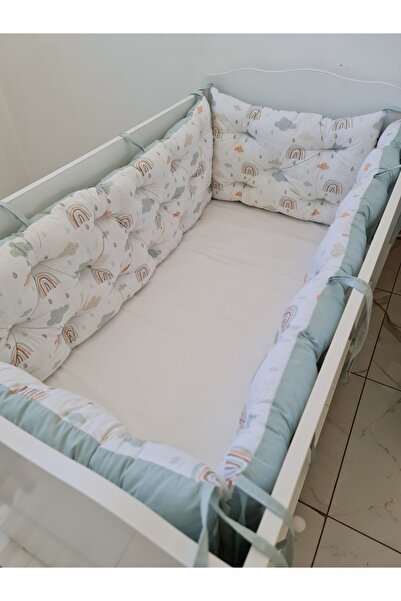 yasetex tasarım حماية جانبية للسرير مقاس 60 × 100 - ارتفاع 40 سم - قماش قطن 100% - مضاد للحساسية - قابل للغسل