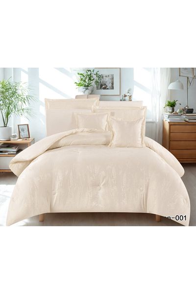 smart home Bridal Jacquard Duvet Set for Two People, Reversible System, 8-Piece Bedspread, 100% Microfiber, Duvet Size 260 x 240 cm