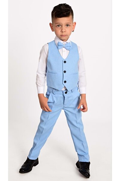 Mnk Vest Set Boy's Suit Mnk0272 Baby Blue