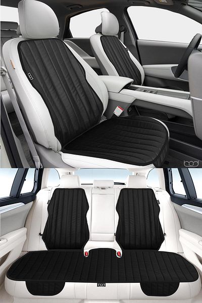 Bod Magnesia Series Leather Sofa Protective Cover Cushion Front Back Set with Pocket Black