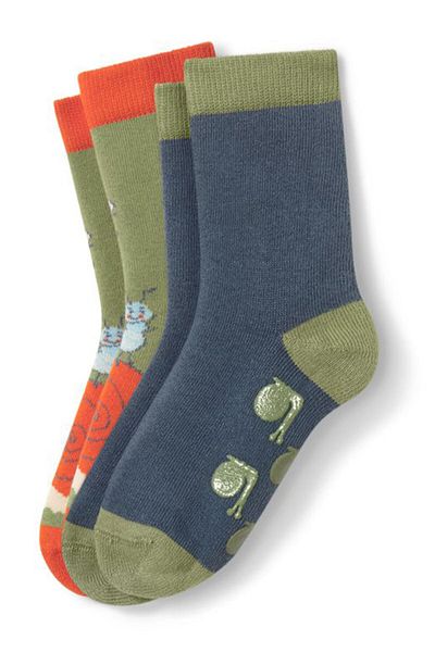 Tchibo Kids Boy 2 Pairs Textured Socks, Olive