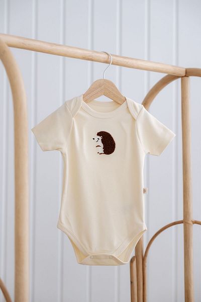 Frelida Baby & Kids 100% Cotton Cute Animal Embroidery Short Sleeve Single Top