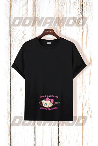 donamod Unisex Stylish Comfortable Oversize Cotton Crew Neck T-Shirt with Spe...