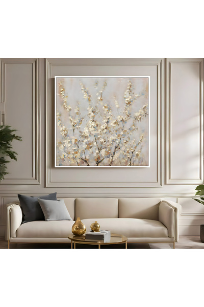 Harika bir ev HARİKABİREV|METAL ÇERÇEVELİ KANVAS TABLO SOFT RENKLER ÇİÇEK DAL...
