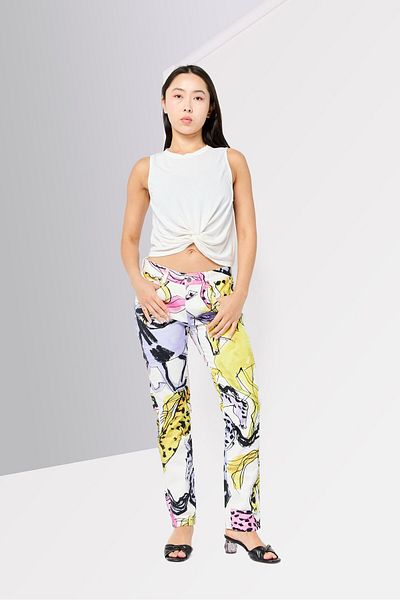 Stella McCartney Women Regular Fit Allover Print Stretchable Denim Jeans, Multicolor