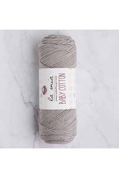emt pazarlama حبل محبوك يدوي من القطن باللون الرمادي من La Mia Baby - L031 - 33631