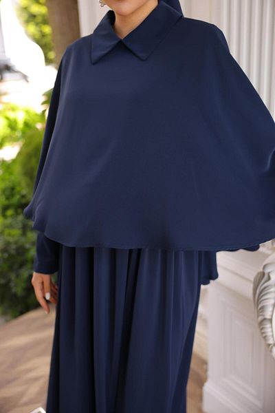 Nissra Ankanoor Collared Cape Dress Anka 255084