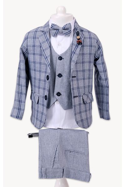 DFN Plaid Jacket Vest Sports Suit