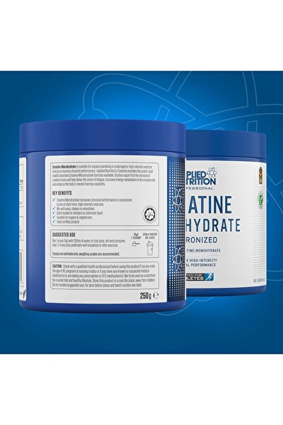 applied nutrition كرياتين أحادي الهيدرات ميكرونيزد، بدون نكهة، 250 جم، يزيد من الأداء البدني عالي الكثافة