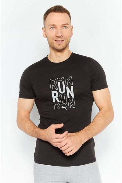 Puma Men Sportswear Fit Short Sleeves Running T-Shirt, Black
