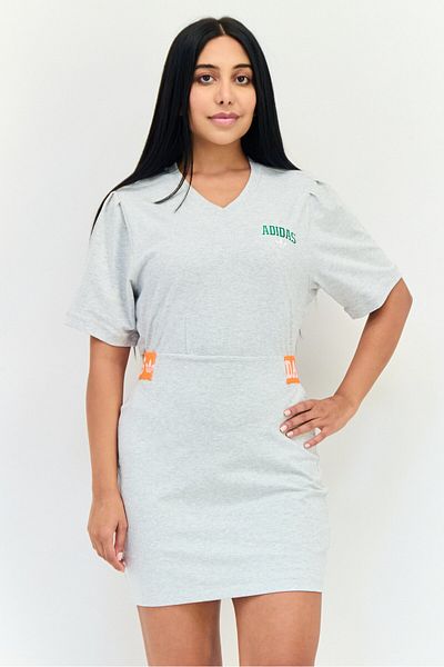 adidas Women Sportswear Fit Embroidered Logo Outdoor Dress, Grey