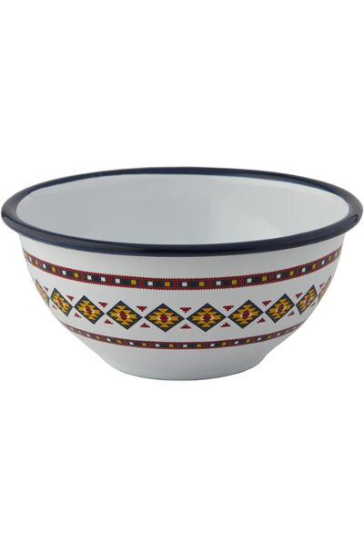 Generic Enamel-coated bowl with an iron base, decorative design by Al-Saif, S...