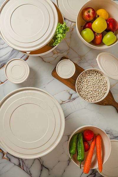 clasavm 7-Piece Soft Lid Storage Container Set, Round Bowl with Lid, 0.2- 0.6 - 1.2- 2.5 - 4 - 6 - 8.5L