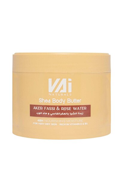 vai naturals زبدة الشيا للجسم - عكر فاسي وماء الورد، 300 مل | ترطيب وتغذية عم...
